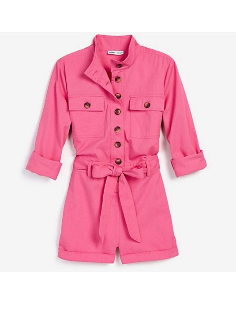Express Rocky Barnes Button Tie Romper NWT Hot Pink Size Small